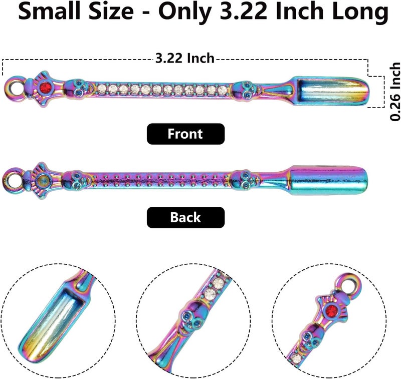 Asanta 5 PCS Mini Spoons, Small Shovel Spoons, 3.22 Inch Metal Tiny Spoon for Spices, Salt, Sugar, Pepper (Skull, Multicolor) - Image 2